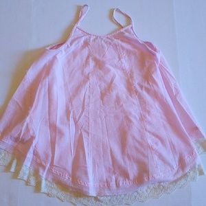 Umgee distressed pink seersucker tank